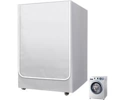 Beschermhoes voor wasmachine en droger met frontbelading, waterdicht en stofdicht, Oxford-polyester, zilverkleurig, met ritssluiting, maat L: 51-57 x 60 x 85 cm