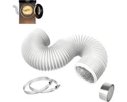 Afvoerslang Flexibel - Afzuigbuis Ventilatie - Lucht Verplaatsen - Vlamvertragende Coating - 100 mm x 25 m - Wit