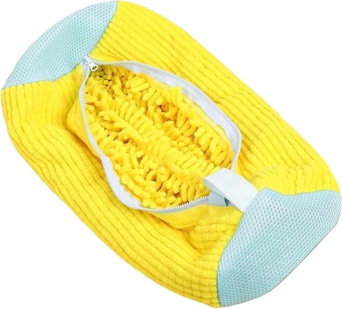 Dikke Wasmachine Tas voor Ondergoed, Herbruikbare Waszak, Bescherming voor Schoenen en Sokken met Rits, Geel — afbeelding 1