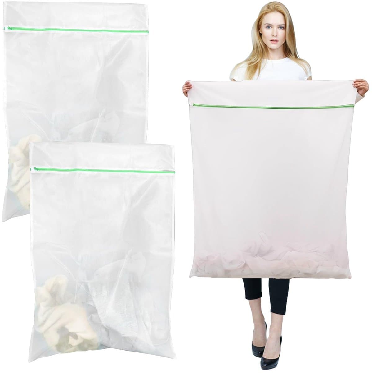 Solidchoice - Set van 2 Grote Waszakken 60 x 90 cm voor de Wasmachine — afbeelding 1