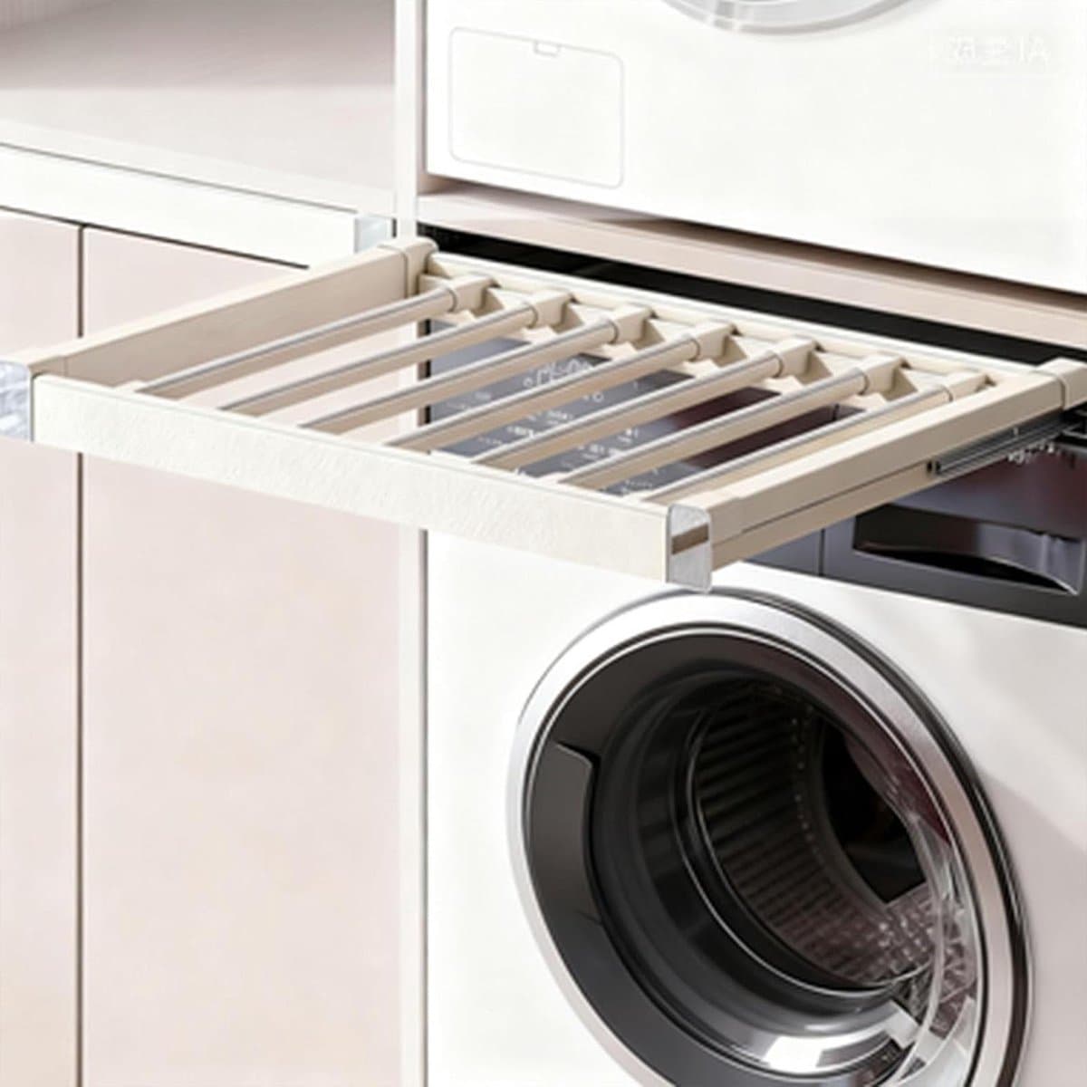 Uittrekbaar Droogrek - Broekrek Kast - Ruimte Besparen - Verstelbare Breedte - 61-66cm - Aluminium — afbeelding 1