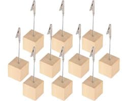 Notitieklemmen Set - Krokodil Clips - Berichten Vasthouden - Natuurlijk Hout - 10 Stuks - Houtkleurig