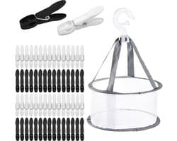 Dailygoods- Wasknijpers Set van 60 - Antislip Kunststof Wasknijpers - Wasknijpermandje - Windbestendige Wasknijpers - Beschermt Kleding - Afmetingen 7,3 x 2,5 cm - Wasknijperset — afbeelding 1