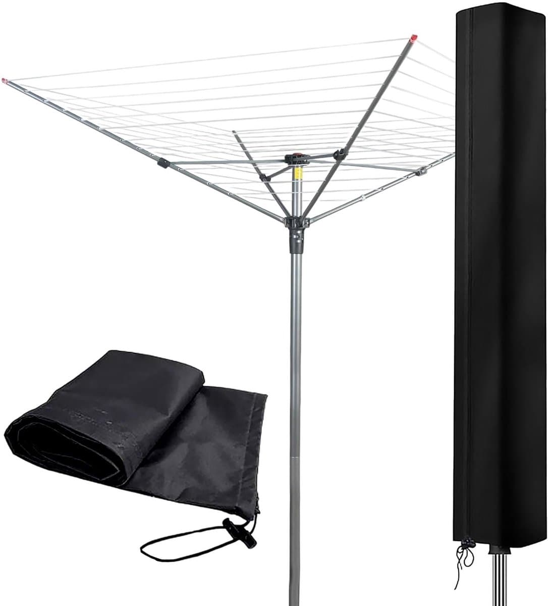 Dailygoods- Afdekking Draaibaar - Wasrek Beschermhoes - Waterdicht - Scheurvast - UV-bestendig - Zwart 420D (160 x 15 x 15 cm) - Wasrekhoes — afbeelding 1
