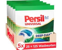 Persil Discs Universal - Wasmiddelcapsules - 4-in-1 Discs - Voor Alle Kleuren Was - Vlekverwijdering - 5 x 25 Wasbeurten