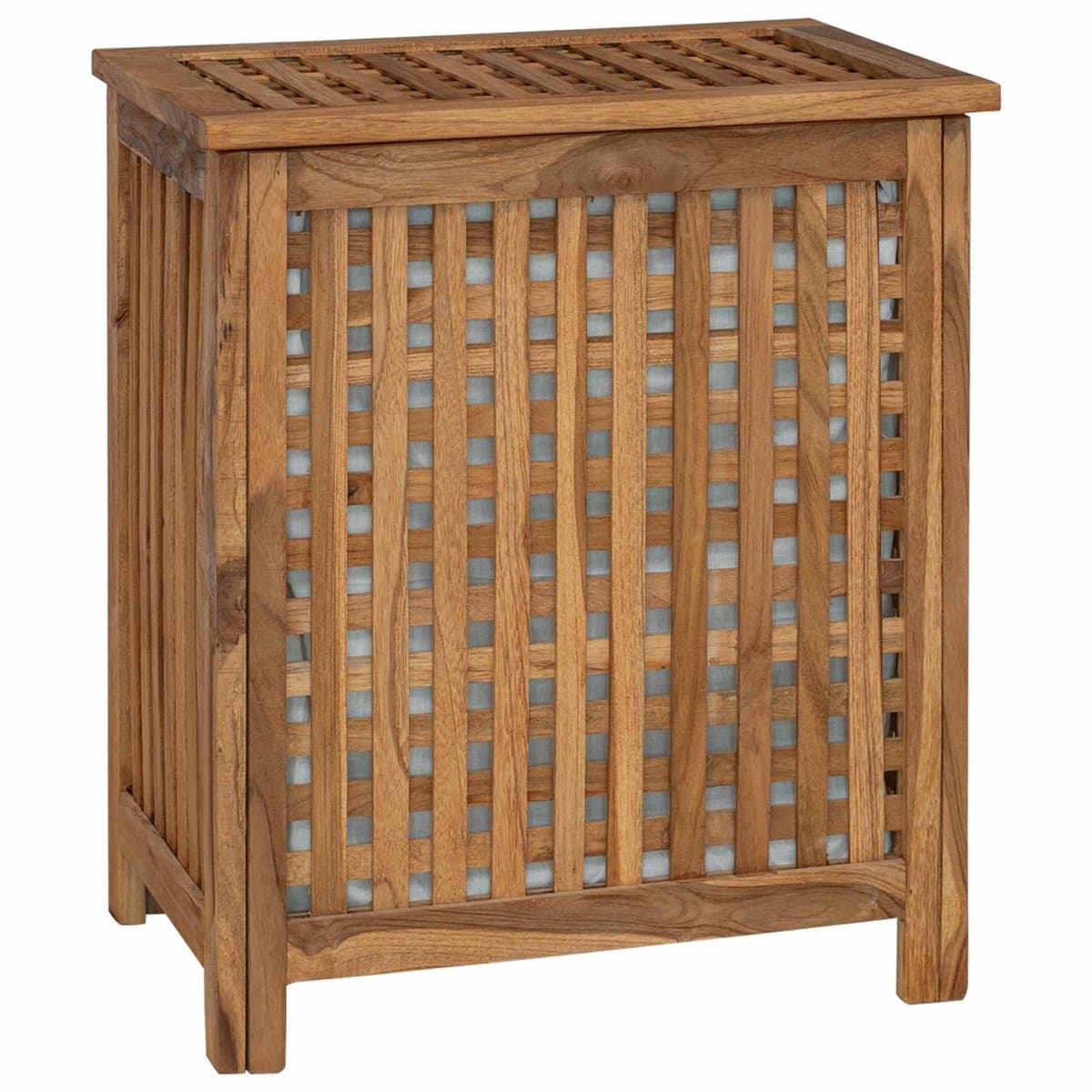 vidaXL - Wasmand - Naturel - Massief - Teakhout — afbeelding 1