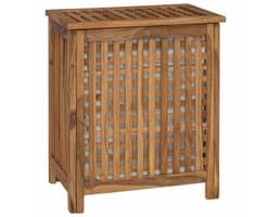 vidaXL - Wasmand - Naturel - Massief - Teakhout