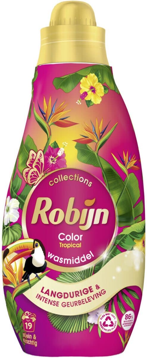 Robijn Klein & Krachtig Wasmiddel Color Tropical 19 Wasbeurten 665 ml — afbeelding 1
