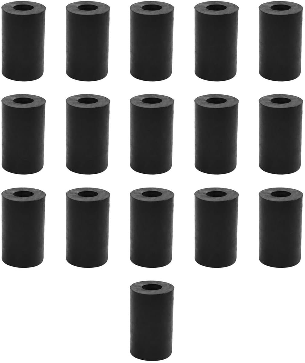 Rubberen afstandhouders - Kunststof hulzen - Trillingen dempen - Duurzaam flexibel materiaal - 16 stuks 40mm dik - Zwart — afbeelding 1