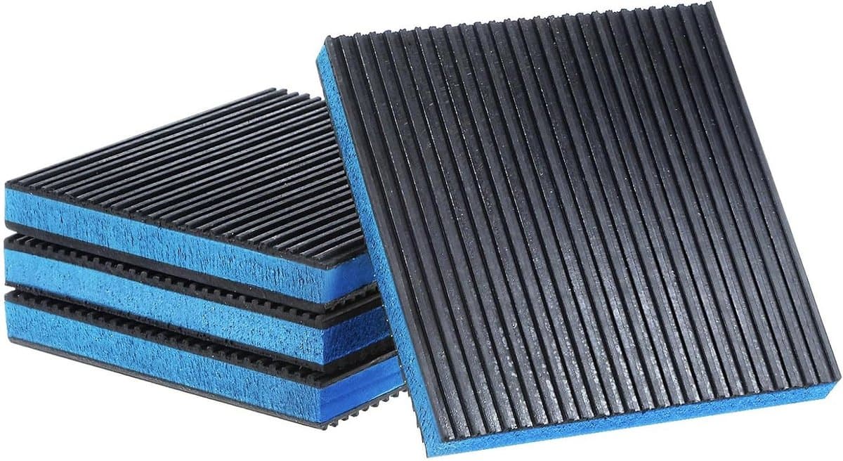 4 STKS Rubber Anti Vibratie Pads 6"x6"x7/8" Trillingen Isolatie Demping Mat voor Air Compressor, Loopband en Wasmachine met EVA Center en Anti-Skid Noise — afbeelding 1