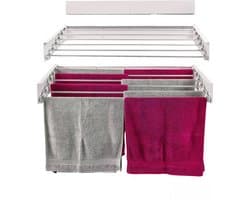 Foxydry Hide 101 cm Wit - Droogrek wandmontage - Intrekbare waslijn voor aan de muur - Kleur Wit - 101 x 50 x 13 cm