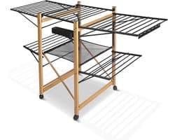 Droogrek - Inklapbaar wasrek voor binnen en buiten - Staand droogrek met vleugels - Ruimtebesparend en lichtgewicht - Voor kleine en grote wasjes - Perfect voor appartementen, balkon en studentenkamer - Snel opvouwbaar - Wasdroogrek voor huishoudelij