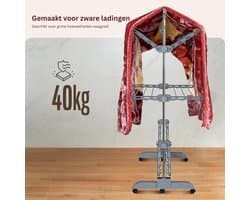 CLVP® Wasrek Inklapbaar op Wieltjes - Droogmolen - Droogtoren Staand — afbeelding 1