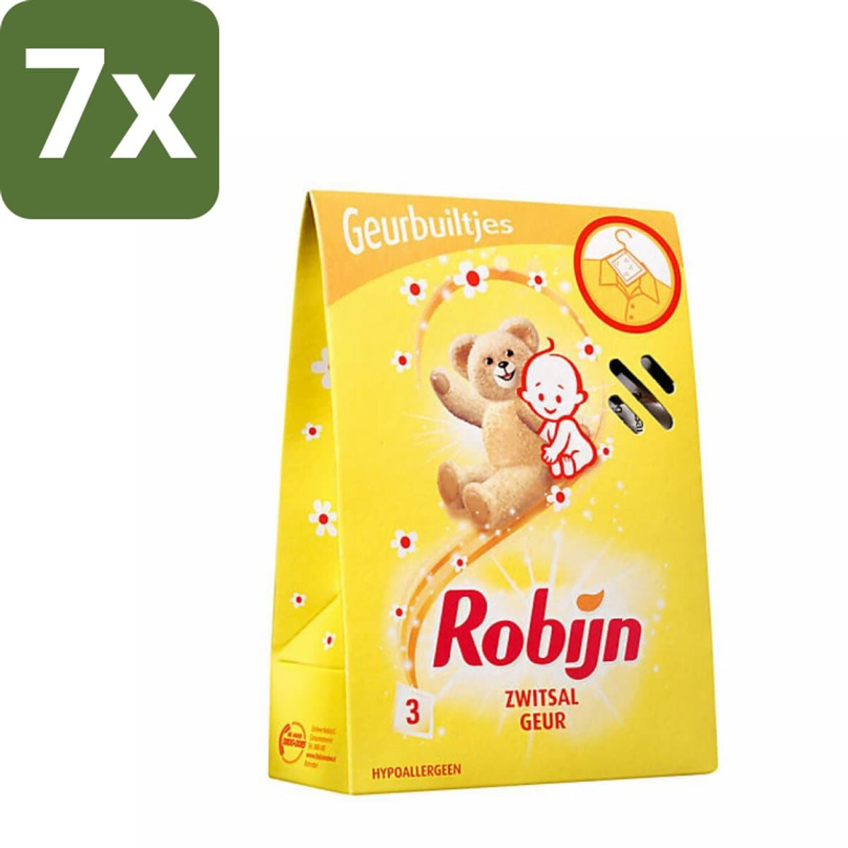 7 x Robijn Geurbuiltjes Zwitsal 3 stuks per verpakking - Zwitsal Geur - Babygeur - Geurbuiltjes - Kastgeur - Ladegeur — afbeelding 1