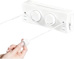 Intrekbare Waslijn - Wandwaslijn Dubbel Touw - Kleding Drogen Buiten - Anti Doorhang Systeem - 51 Meter Lengte - Wit
