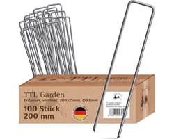 Grondankers voor Tuin en Camping - 100 Stuks Verzinkt 200mm Ø 3,8mm — afbeelding 1