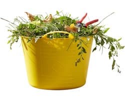 Flexibele kuip / emmer - geel - 15 liter - kunststof - 35 x 28 cm - met handvatten — afbeelding 1