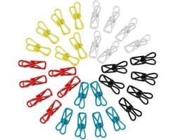 Ibenzoa® Veelzijdige set van 30 roestvrijstalen wasknijpers in bonte kleuren voor diverse toepassingen