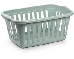Plasticforte Wasmand - groen - kunststof - 40 liter - 60 x 40 x 26 cm - manden voor wasgoed - huishouden - opbergmand