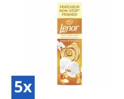 5 x Lenor - Geurbooster - Amber & Orchidee - Non-Stop Frisheid - 19 Wasbeurten - Geurbooster - Wasgeur - Langdurige Frisheid - Amber Geur - Orchidee Geur