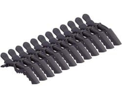 12x Professionele Kappers Haarspelden Zwart - Sterke Alligator Clips voor Stylen en Knippen