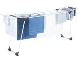Droogrek, ultra grijs en wit, 160 tot 211,5 cm, uittrekbaar, opvouwbaar
