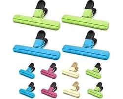 12x Herbruikbare Sluitclips voor Zakken in 4 Kleuren - Voedsel en Opslag