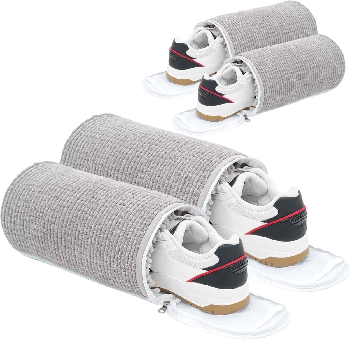 Herbruikbare schoenentas voor 4Pcs wasmachine en droger 2025 nieuw 360 sneakers en sneakers waszak (grijs) — afbeelding 1