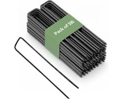 GARDENIX IronPeg grondankers gemaakt van staaldraad 150 x 30 mm - diameter 3 mm voor het bevestigen van onkruidbestrijdingsstof, netten, vloerdekzeilen, gaas, 100 stuks