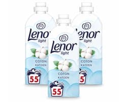 3 x Lenor Light - Wasverzachter - Katoen - Fris & Zacht - 55 Wasbeurten - Voordeelverpakking - 3 stuks