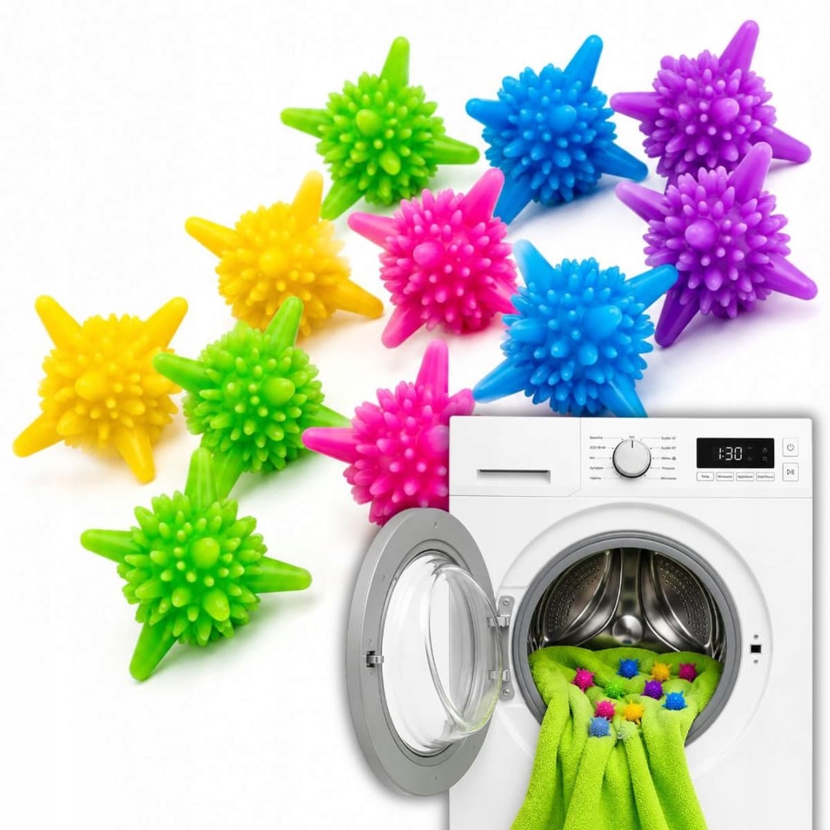 Magische Was- en Droogballen - 10 stuks voor zachtere kleding — afbeelding 1