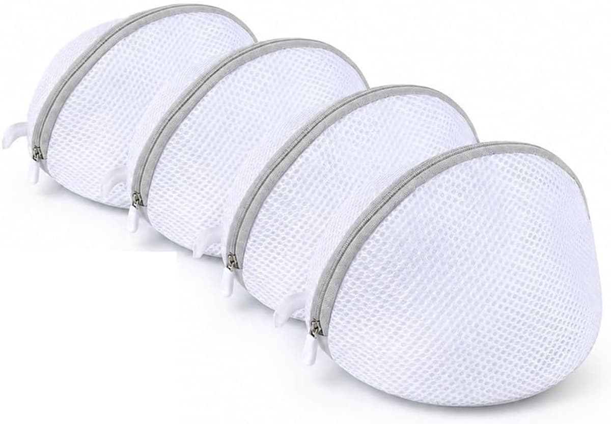 4 stuks beha-inzetstukken voor wasmachine, 18 x 16 cm, waszak met ritssluiting, om vervorming en vouwen van kleding voor beha's, ondergoed te voorkomen — afbeelding 1