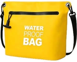 Schoudertas met luchtdichte ritssluiting, lichte Dry Bag met verstelbare schouderriem voor strand, zwemmen, reizen en dagelijks gebruik, Geel, Waterdichte tas