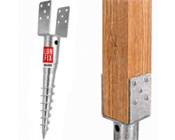 LUN FIX - Paalsteun U - 90x90 mm - grondanker voor inschroeven 685 mm - 1 stuk
