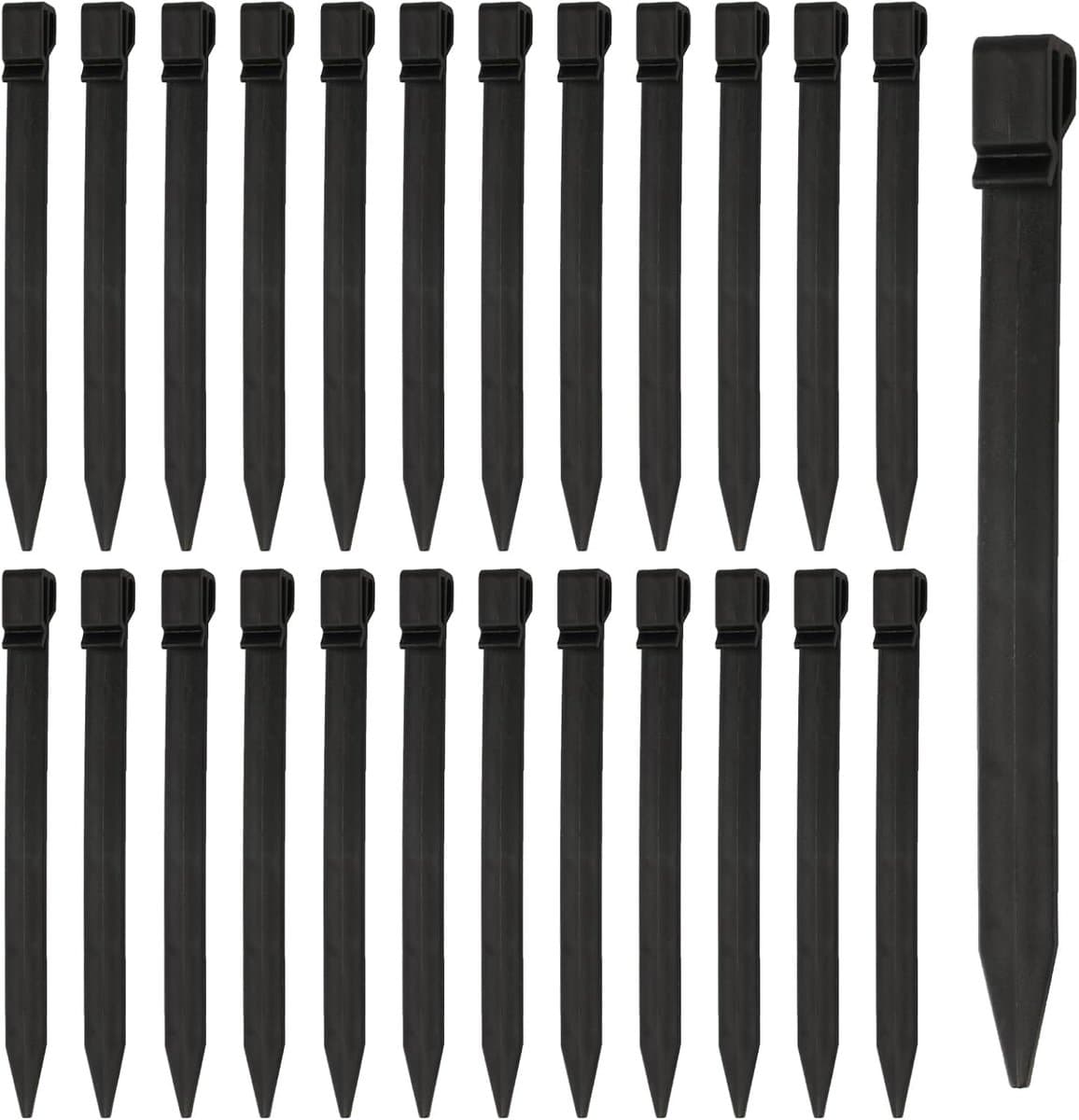 Grondanker - Zwart - 24,5 cm - Stevig Kunststof Grondpin met Haak - Voor Tuin en Camping — afbeelding 1