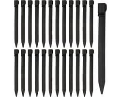 Grondanker - Zwart - 24,5 cm - Stevig Kunststof Grondpin met Haak - Voor Tuin en Camping