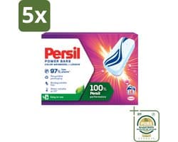 5 x Persil Power Bars - Wasmiddeltabletten - Gekleurde Was - 16 Wasbeurten - Grootverpakking - Wasmiddelbar - Gekleurde Was - Wasmiddel Tabletten - Duurzame Was - Milieuvriendelijke Was