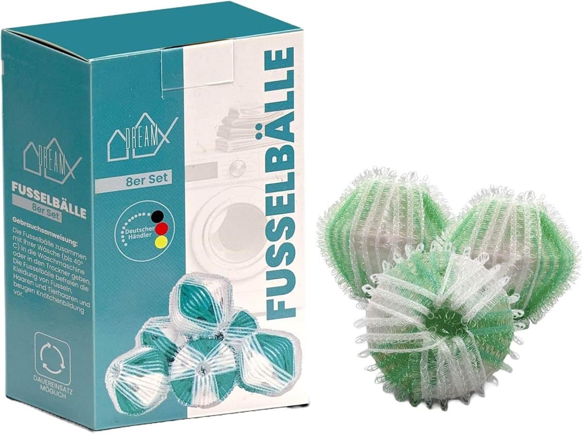 SnelShoppen - 8 Stuks Lint Ballen voor Wasmachine, Dierenhaar Verwijdering, Wasborstel, Pluche Ballen, Dierenhaar Vanger, Hondenhaar Wasmachine, 3.5 c — afbeelding 1