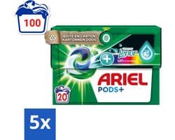 Ariel Original - Touch of Lenor Unstoppables - Wasmiddelcapsules - Pods+ - Gekleurde Was - 20 Wasbeurten - Bulkverpakking - 5 stuks