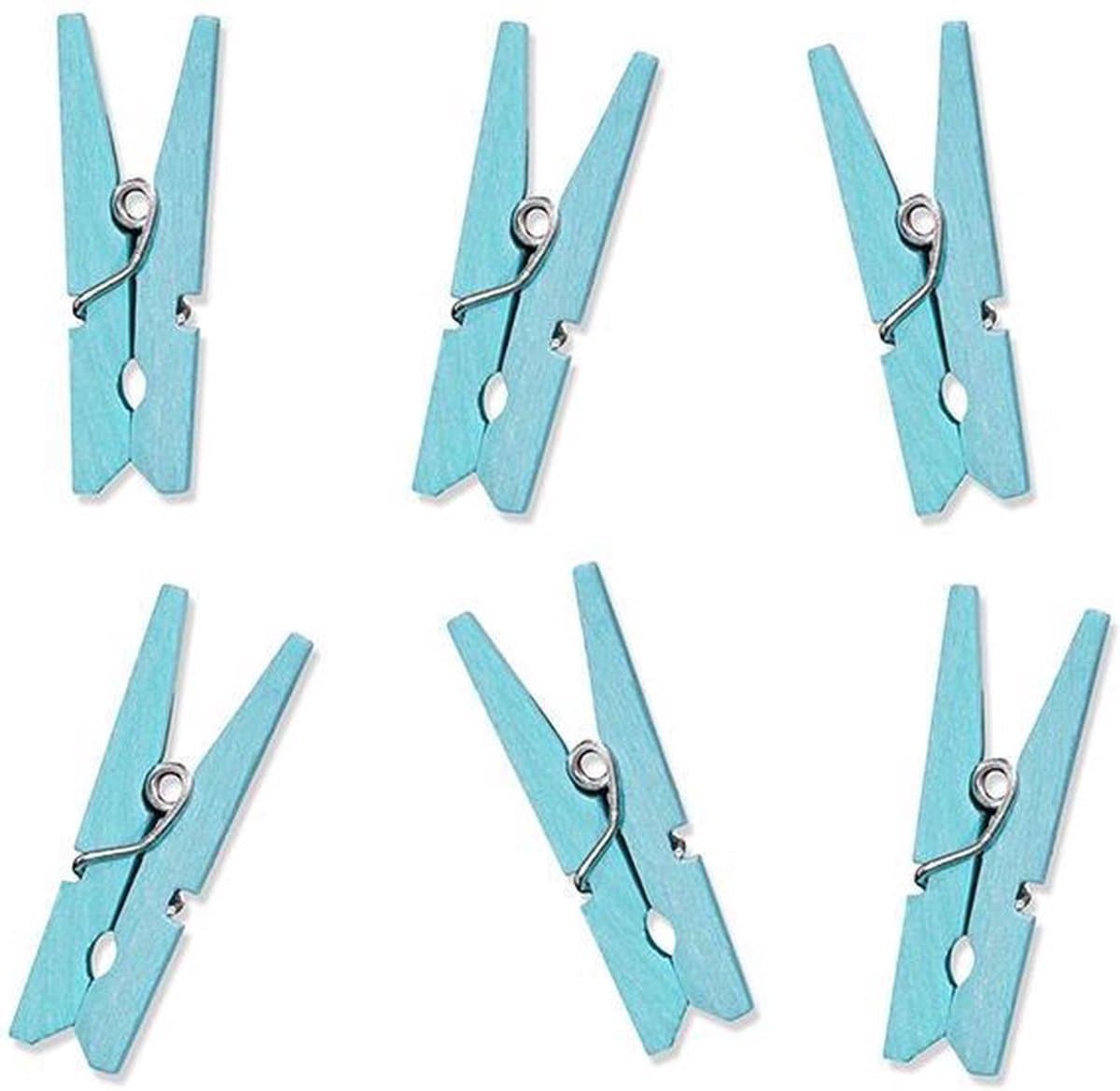 Finnacle - Mini knijpers blauw - 24x - Geboorte jongen - 2,5 cm - Voor het ophangen van kaartjes - Handige knijpertjes! — afbeelding 1