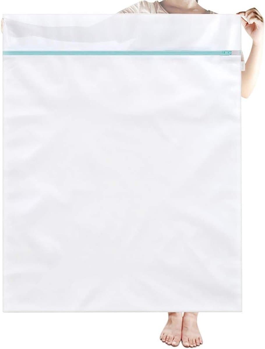 Grote waszakken van mesh 90 x 110 cm met rits voor kleding, beddengoed en dekens - Ideaal voor wasmachine en reisorganisatie — afbeelding 1