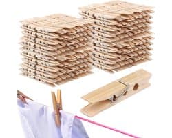 400 Stuks Houten Kledingknijpers 6x1cm - Natuurlijke Houten Knijpers voor Knutselen, Foto's en Kaarten Hangend