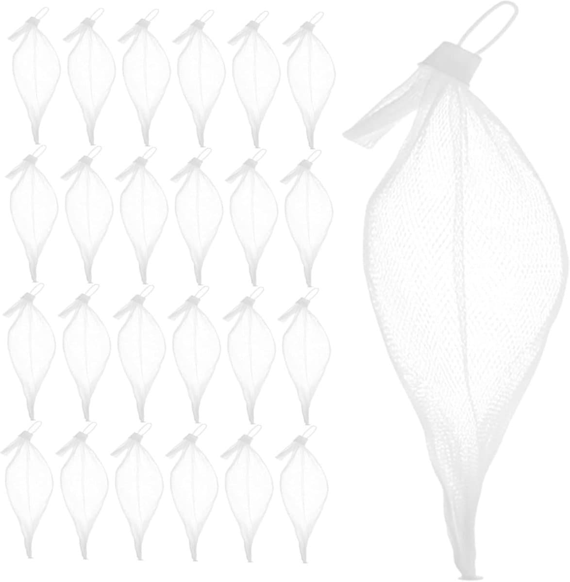Opbergnetjes - Kleine zakjes - Kleine spullen bewaren - Met trekkoord - 100 stuks - Wit — afbeelding 1
