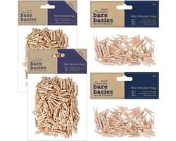 Houten Mini Haringen - Kleine Knijpers - Knutselen Decoratie - Natuurlijk Hout - 500 Stuks - Bruin
