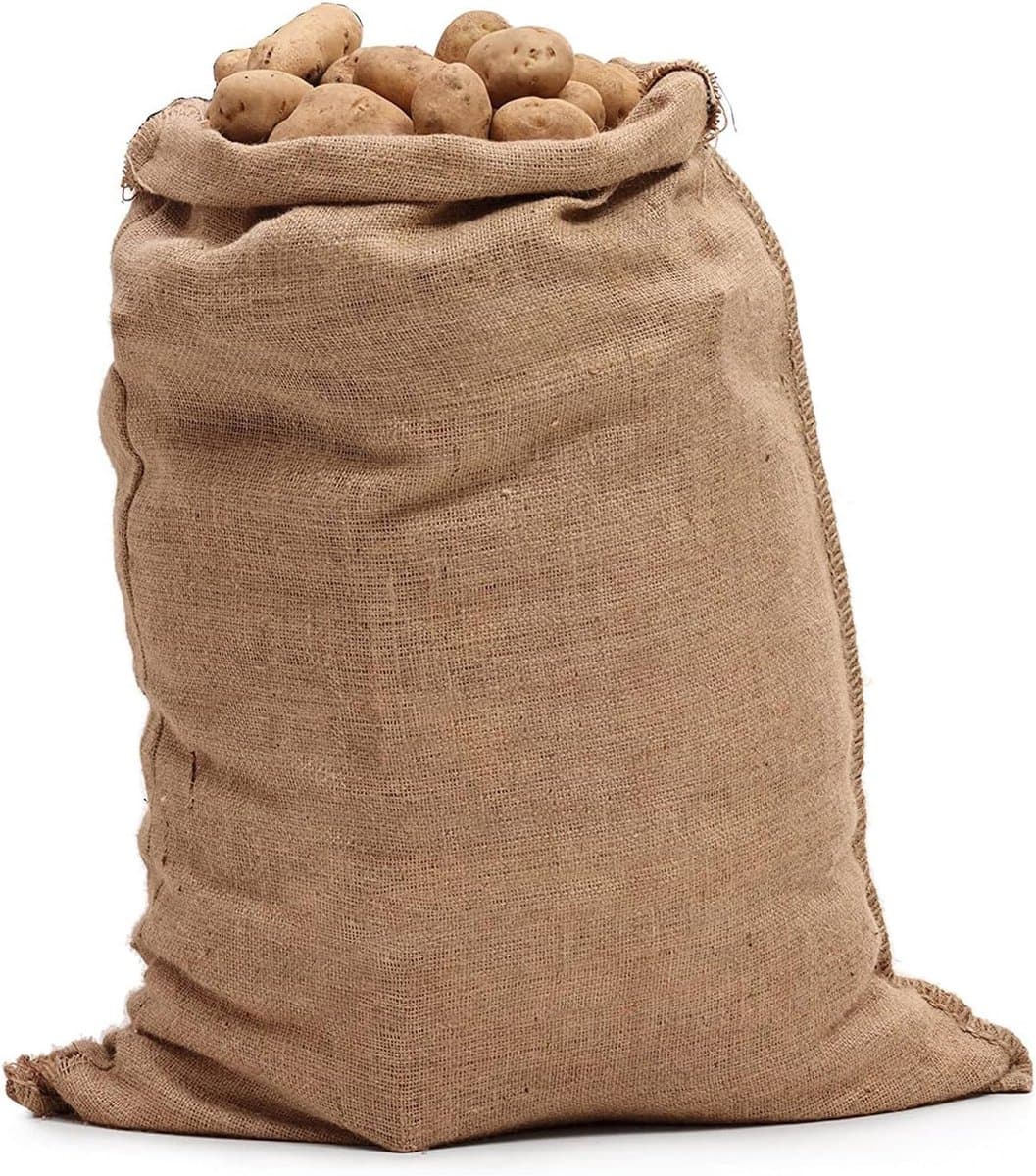 Jute Zakken - Opslag Zakken - Groenten Bewaren - Versterkte Zijkanten - 50x70cm 60x90cm - Natuurlijk — afbeelding 1