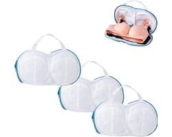 Pack of 3 Bra Inserts voor Wasmachine - Wasmachine Zak met Verborgen Rits - Bescherming voor Ondergoed - Geschikt voor Wasgoed