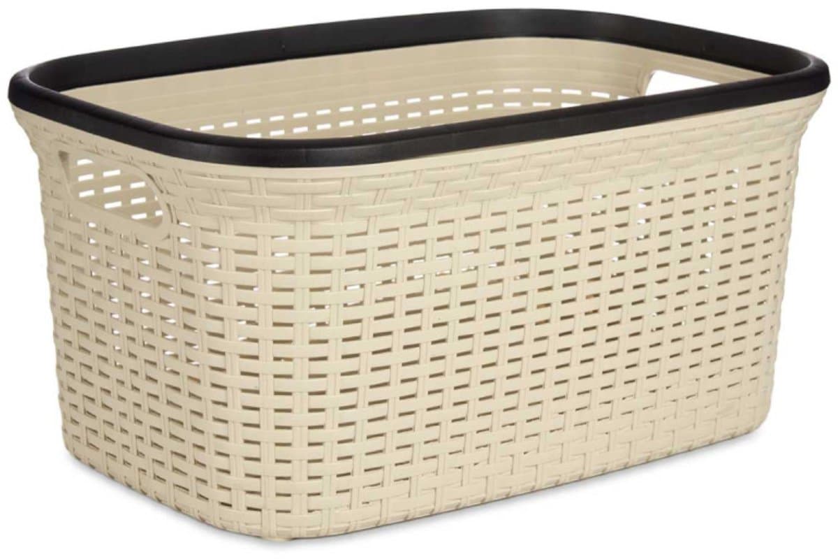 KIPIT Wasmand - crème/beige - kunststof - rotan - inhoud 36 L — afbeelding 1