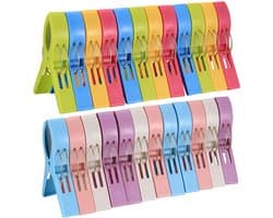 Grote wasknijpers - sterke grip - set van 24 - kleurrijk - duurzaam