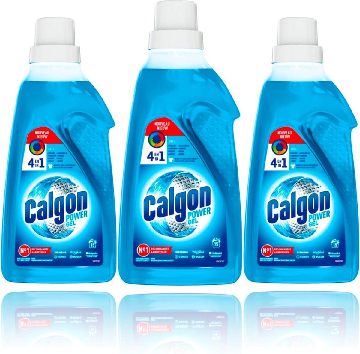 Calgon 4 in 1 Power Gel Wasmachinereiniger en Anti Kalk - 3x 15 Wasbeurten — afbeelding 1
