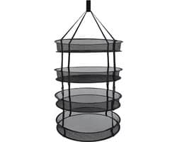 Droognet 60cm diameter 6 laags Heavy Duty Verstelbaar (Zwart)